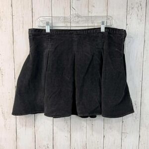 SO Goods For Life Women's Black Corduroy Pleated Mini Skirt Juniors Size 17